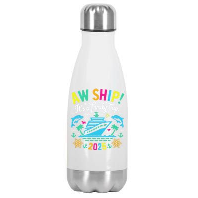 Aw Ship ItS A Family Trip 2025 Family Matching Cruise Stainless Steel Insulated Water Bottle