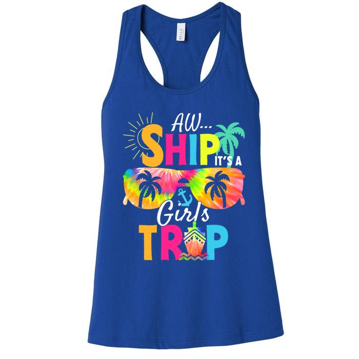 Aw Ship! ItS A Trip Cruise 2024 Vacation Matching Meaningful Gift Women's Racerback Tank