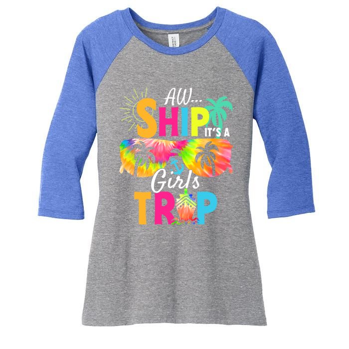 Aw Ship! ItS A Trip Cruise 2024 Vacation Matching Meaningful Gift Women's Tri-Blend 3/4-Sleeve Raglan Shirt