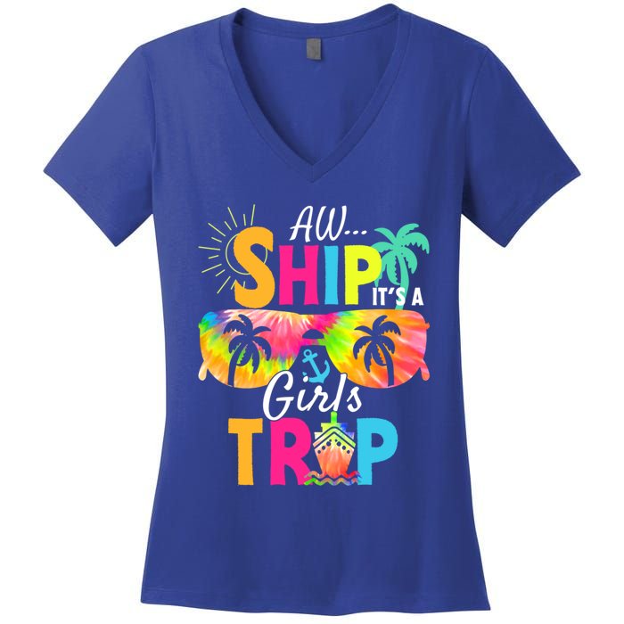 Aw Ship! ItS A Trip Cruise 2024 Vacation Matching Meaningful Gift Women's V-Neck T-Shirt