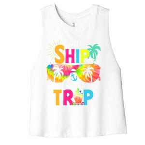 Aw Ship! ItS A Trip Cruise 2024 Vacation Matching Meaningful Gift Women's Racerback Cropped Tank