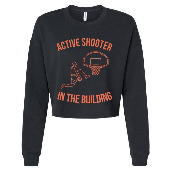 Active Shooter In The Building Cropped Pullover Crew