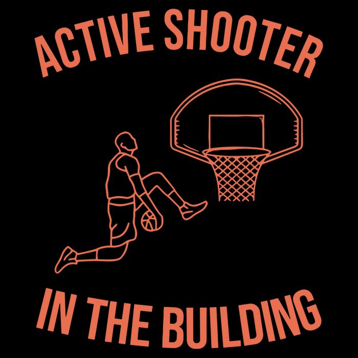 Active Shooter In The Building Cropped Pullover Crew