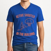 Active Shooter In The Building V-Neck T-Shirt
