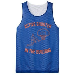 Active Shooter In The Building Mesh Reversible Basketball Jersey Tank