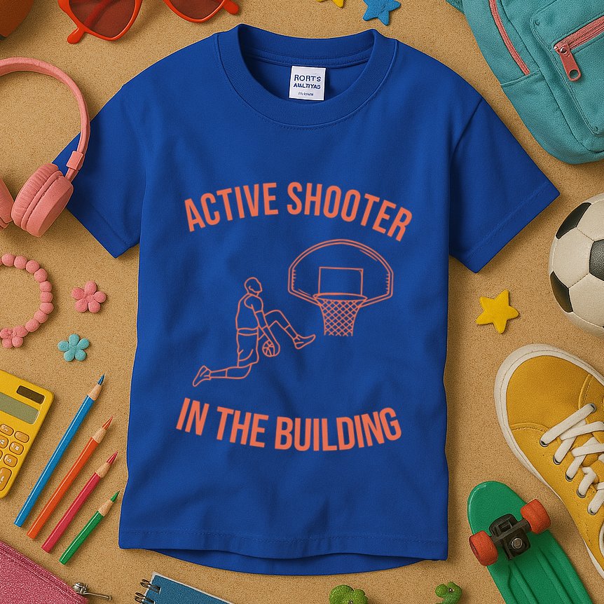 Active Shooter In The Building Kids T-Shirt
