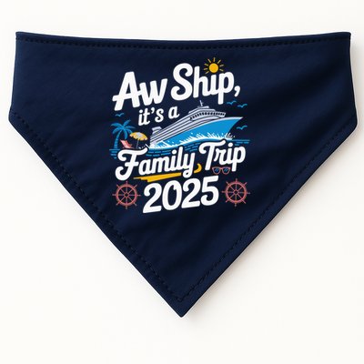 Aw Ship ItS A Family Trip 2025 Family Matching Cruise Squad USA-Made Doggie Bandana