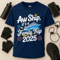 Aw Ship ItS A Family Trip 2025 Family Matching Cruise Squad Cooling Performance Crew T-Shirt