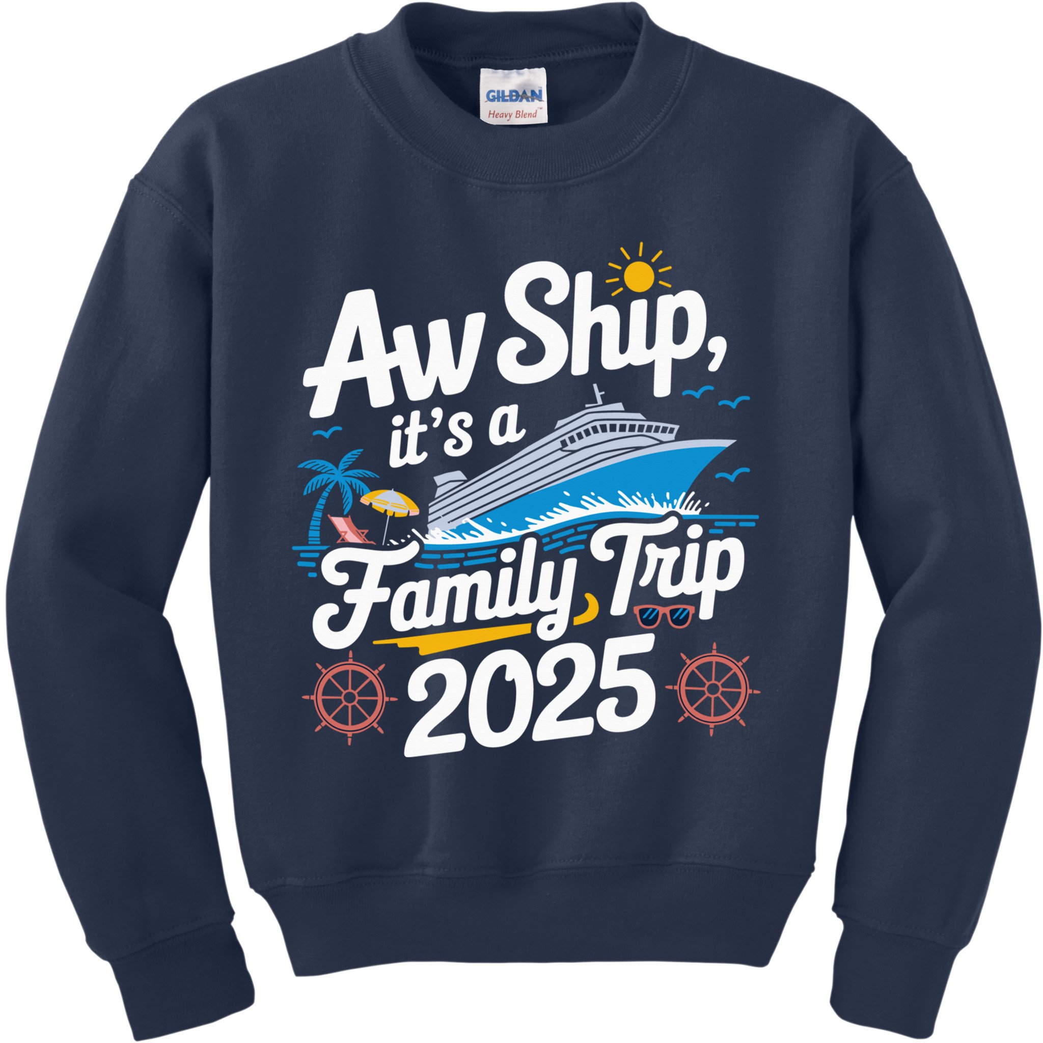 Aw Ship ItS A Family Trip 2025 Family Matching Cruise Squad Kids Sweatshirt