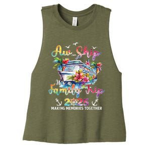 Aw Ship ItS A Family Trip 2025 Family Matching Cruise Trip Women's Racerback Cropped Tank