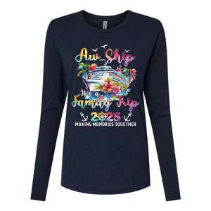 Aw Ship ItS A Family Trip 2025 Family Matching Cruise Trip Womens Cotton Relaxed Long Sleeve T-Shirt