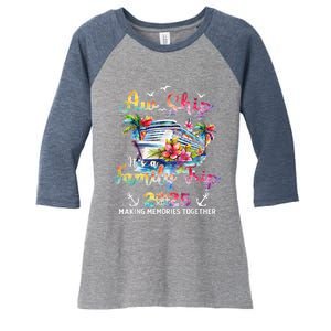 Aw Ship ItS A Family Trip 2025 Family Matching Cruise Trip Women's Tri-Blend 3/4-Sleeve Raglan Shirt