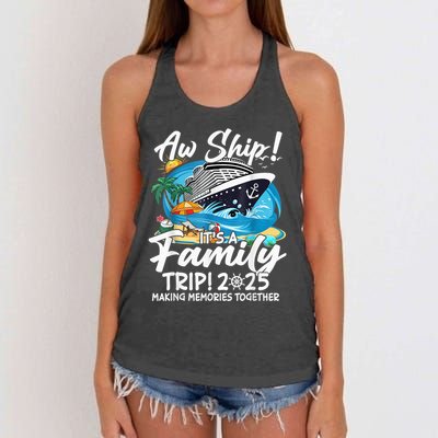 Aw Ship ItS A Family Trip 2025 Family Matching Cruise Trip Women's Knotted Racerback Tank