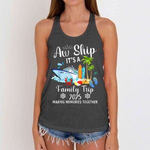 Aw Ship ItS A Family Trip 2025 Family Matching Cruise Trip Women's Knotted Racerback Tank