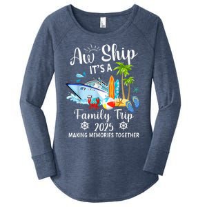 Aw Ship ItS A Family Trip 2025 Family Matching Cruise Trip Women's Perfect Tri Tunic Long Sleeve Shirt