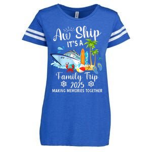 Aw Ship ItS A Family Trip 2025 Family Matching Cruise Trip Enza Ladies Jersey Football T-Shirt