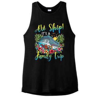 Aw Ship ItS A Family Trip 2025 Family Matching Cruise Trip Ladies PosiCharge Tri-Blend Wicking Tank