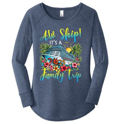 Aw Ship ItS A Family Trip 2025 Family Matching Cruise Trip Women's Perfect Tri Tunic Long Sleeve Shirt