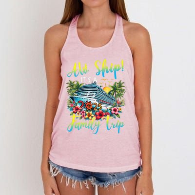 Aw Ship ItS A Family Trip 2025 Family Matching Cruise Trip Women's Knotted Racerback Tank