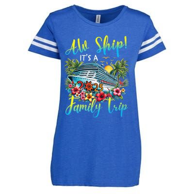 Aw Ship ItS A Family Trip 2025 Family Matching Cruise Trip Enza Ladies Jersey Football T-Shirt