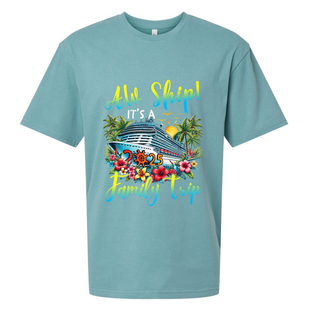 Aw Ship ItS A Family Trip 2025 Family Matching Cruise Trip Sueded Cloud Jersey T-Shirt
