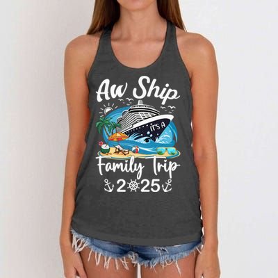 Aw Ship ItS A Family Trip 2025 Family Matching Cruise Trip Women's Knotted Racerback Tank