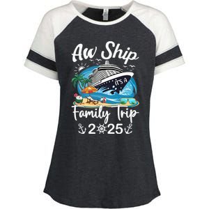 Aw Ship ItS A Family Trip 2025 Family Matching Cruise Trip Enza Ladies Jersey Colorblock Tee