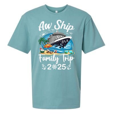 Aw Ship ItS A Family Trip 2025 Family Matching Cruise Trip Sueded Cloud Jersey T-Shirt