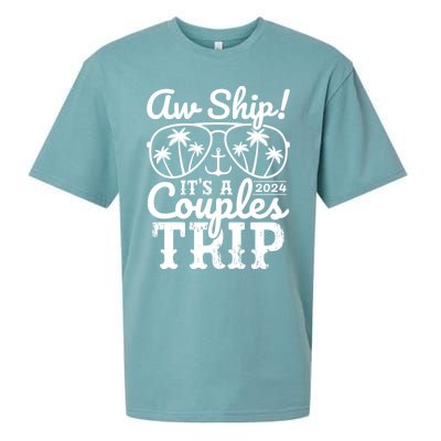 Aw Ship ItS A Couples Trip 2024 Couples Cruise Matching Funny Gift Sueded Cloud Jersey T-Shirt