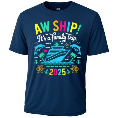 Aw Ship ItS A Family Trip 2025 Family Matching Cruise Cooling Performance Crew T-Shirt