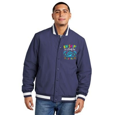 Aw Ship ItS A Family Trip 2025 Family Matching Cruise Insulated Varsity Jacket