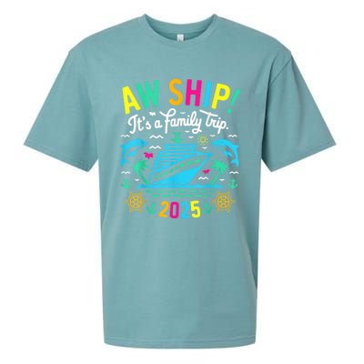 Aw Ship ItS A Family Trip 2025 Family Matching Cruise Sueded Cloud Jersey T-Shirt