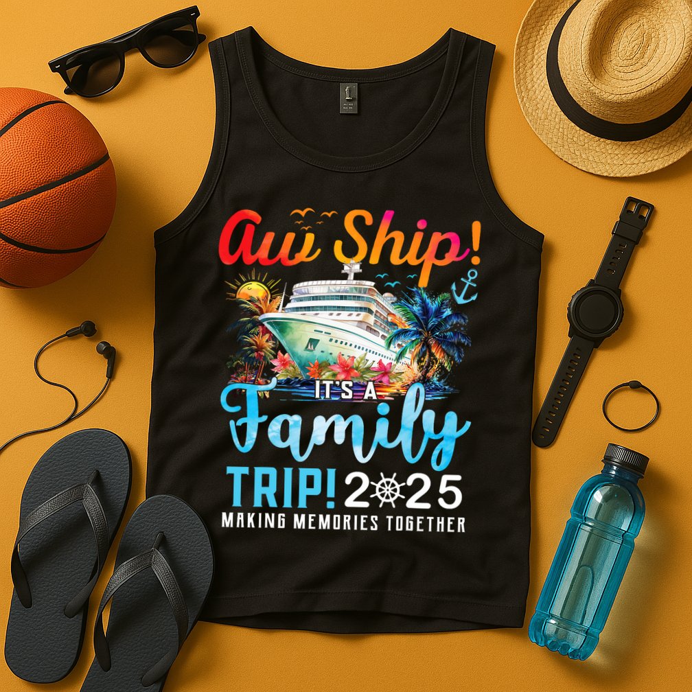 Aw Ship It's A Family Trip 2025 Family Matching Cruise Trip Tank Top