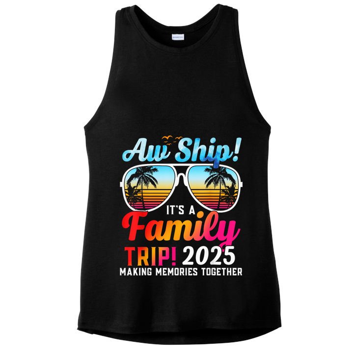 Aw Ship Its A Family Trip 2025 Family Cruise 2025 Ladies PosiCharge Tri-Blend Wicking Tank