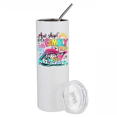 Aw Ship ItS A Family Trip 2024 Summer Vacation Hawaii Beach Funny Gift Stainless Steel Tumbler