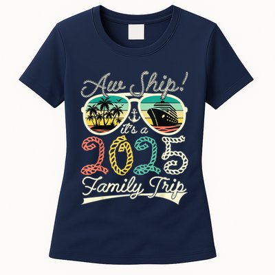 Aw Ship ItS A Family Trip 2025 Vacation Matching Cruise Womens T-Shirt