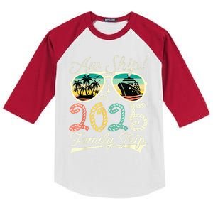 Aw Ship ItS A Family Trip 2025 Vacation Matching Cruise Kids Colorblock Raglan Jersey