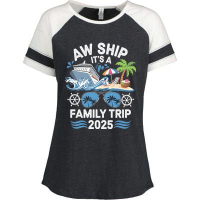 Aw Ship ItS A Family Trip 2025 Enza Ladies Jersey Colorblock Tee