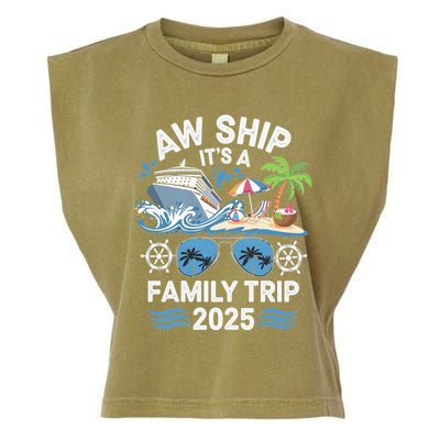 Aw Ship ItS A Family Trip 2025 Garment-Dyed Women's Muscle Tee