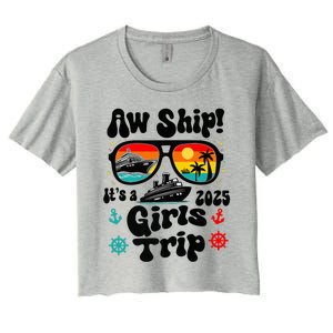 Aw Ship Its A G.I.R.L.S Trip 2025 Friend Weekend Matching Women's Crop Top Tee