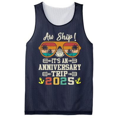 Aw Ship ItS An Anniversary Trip 2025 Couple Matching Cruise Mesh Reversible Basketball Jersey Tank