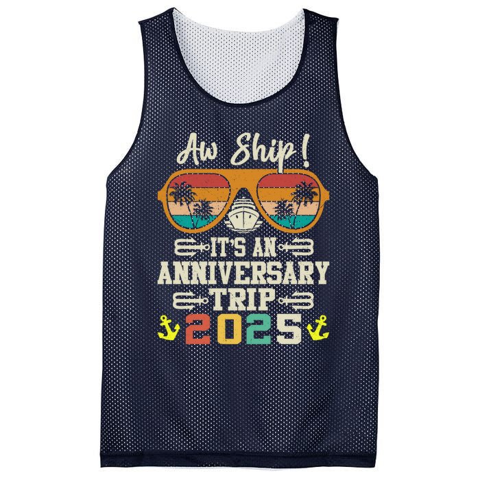 Aw Ship ItS An Anniversary Trip 2025 Couple Matching Cruise Mesh Reversible Basketball Jersey Tank