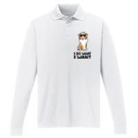 Australian Shepherd I Do What I Want Funny Aussie Dog Performance Long Sleeve Polo