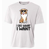 Australian Shepherd I Do What I Want Funny Aussie Dog Cooling Performance Crew T-Shirt