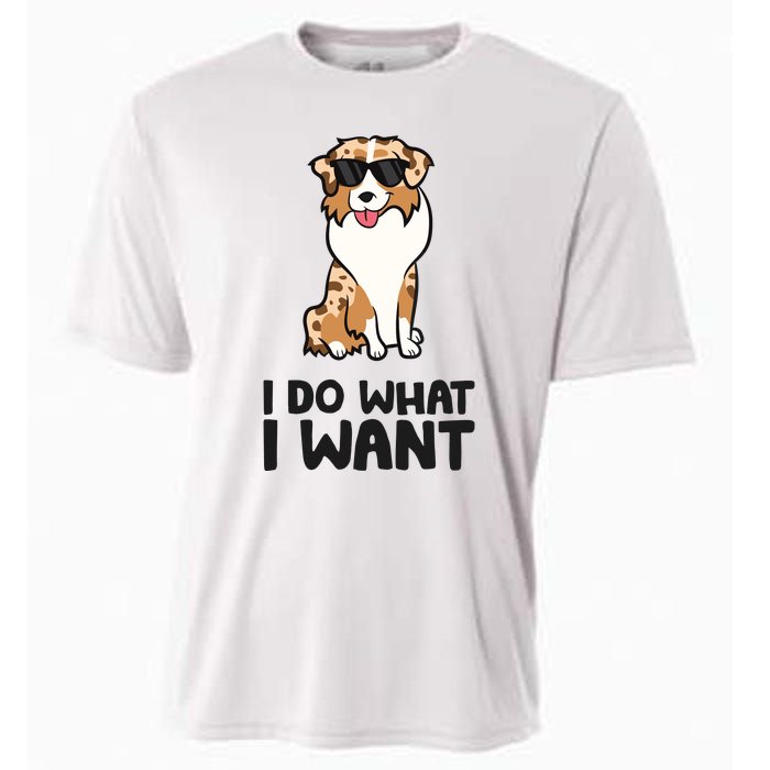 Australian Shepherd I Do What I Want Funny Aussie Dog Cooling Performance Crew T-Shirt