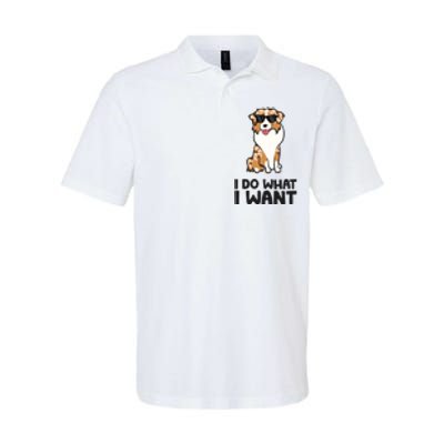 Australian Shepherd I Do What I Want Funny Aussie Dog Softstyle Adult Sport Polo