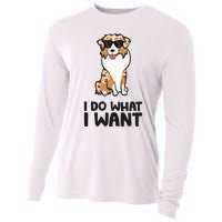 Australian Shepherd I Do What I Want Funny Aussie Dog Cooling Performance Long Sleeve Crew