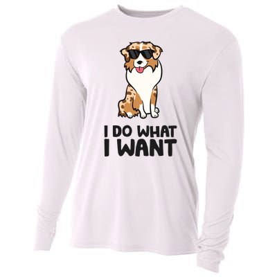 Australian Shepherd I Do What I Want Funny Aussie Dog Cooling Performance Long Sleeve Crew