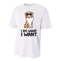 Australian Shepherd I Do What I Want Funny Aussie Dog Performance Sprint T-Shirt