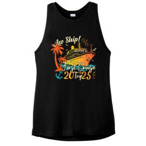 Aw Ship ItS My First Cruise Trip 2025 First Cruise 2025 Ladies PosiCharge Tri-Blend Wicking Tank